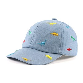 XIAOHAWANG Summer Baseball Cap for Boys Girls Adjustable Sports Cap Children with Dinosaur Embroidery Peaked Cap Children UV Protection 2–6 Years, beige