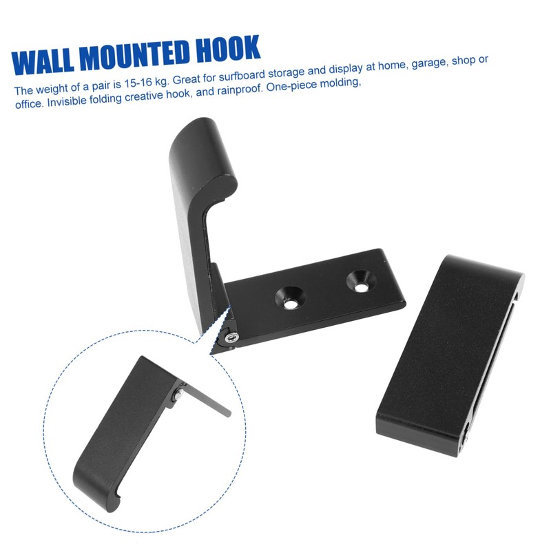STOBAZA 2 Pack Hooks Wall Mount Hooks Foldable Towel Holder
