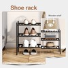 FILWH Bamboo Shoe Rack Stackable Shoe Shelf Storage Organizer for