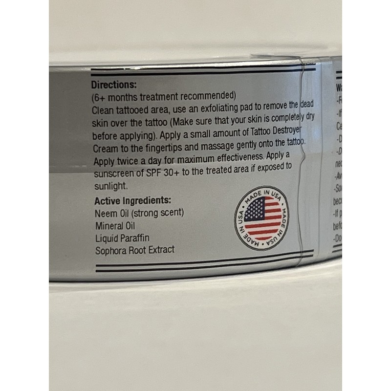 Tattoo Removal Cream Natural Fading system wrecking balm 2 week