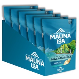 Mauna Loa Premium Hawaiian Roasted Macadamia Nuts, Unsalted Flavor 4 Oz (Pack of 6)
