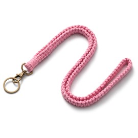 MORSUNBELA Universal lanyard Hand Wrist Strap Lanyard Key Bohemian Style Handmade Work ID card lanyards keychain for Teacher Office,Red