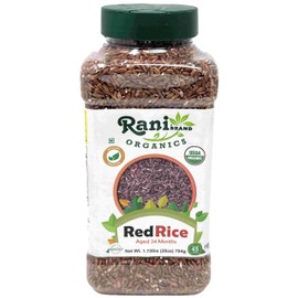 Rani Organic Red Rice Extra Long Aged 28oz (1.75lbs) 800g PET Jar ~ All Natural | Gluten Friendly | Vegan | Indian Origin | Kosher | Export Quality | USDA Certified Organic