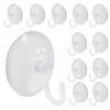 Bonsicoky 12 Pcs Suction Cups with Hooks, 30 mm Clear