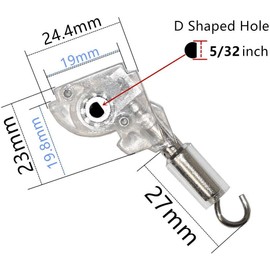 Wand Tilter 2Pack for 1" Mini Blind Head Rail, Tilt Mechanism Hook Connection with D Shaped Gear