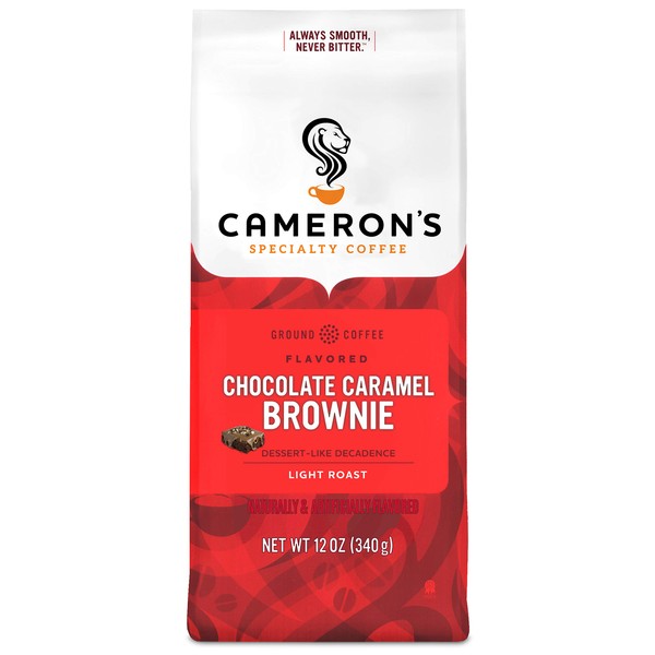 Cameron's Coffee Roasted Ground Coffee Bag, Flavored, Chocolate Caramel Brownie, 12 Ounce (Pack of 3)