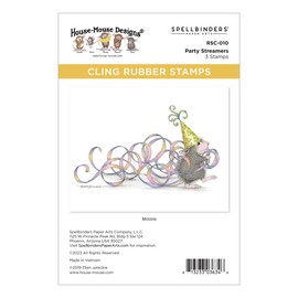 Spellbinders Party Streamers Rubber Stamp Set, Grey