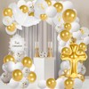 145pcs First Communion Decorations Balloons Set God Bless White Gold