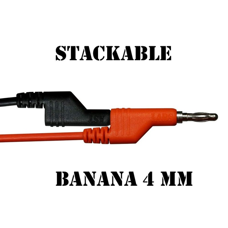 AST Labs Test Lead Banana Plug Stackable to Alligator Clip