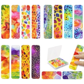 48 Pieces Calm Anxiety Sensory Stickers - Sensory Strips Different Textures with Storage Box for Office - Adult & Teen Stress and Fidget Relief Stickers (Mottle Style)