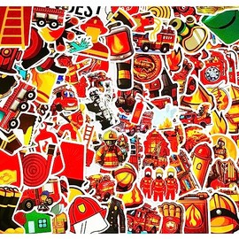 100 Pcs Firefighter Stickers Accessories, Firefighter Helmet Stickers, Fire Truck Stickers