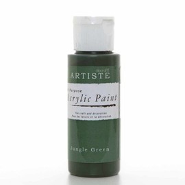 Artiste Acrylic Paint 59ml 2Oz Jungle Green, Quick-Drying Professional Art, Craft and Hobby Artists Paint, Vibrant Colour, Water-Based Paints Cover All Surfaces with Ease, Ideal for Travel Artists
