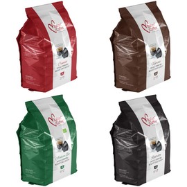 Italian Coffee capsules compatible with Nescafe Dolce Gusto machines, Espresso pods (Tasting Bundle, Tot. 64 pods, 4 flavors)