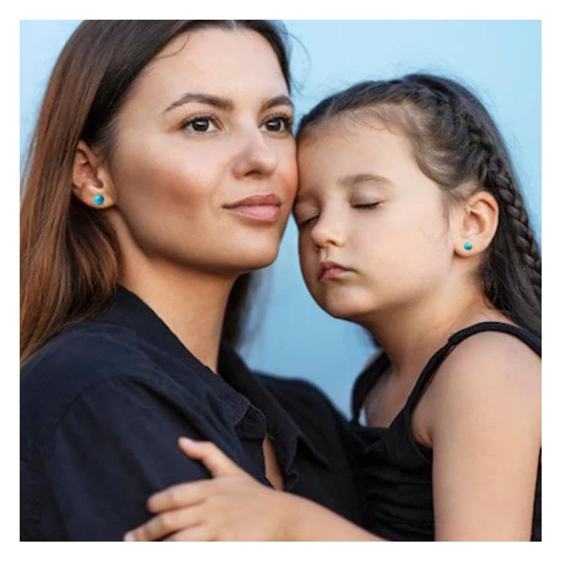 Turquoise Earrings for Women 5MM Large Backing, Turquoise Stud Jewelry