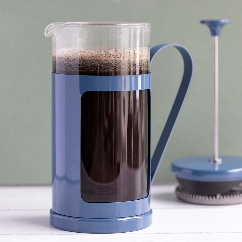 La Cafetière Monaco Stainless Steel Cafetière, Eight Cup, Blue, Gift