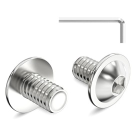 Pack of 20 M8 x 12 mm Rounded Head Screws with Flange Hexagon Socket Drive Stainless Steel A2 V2A Screws Full Thread with Allen Key