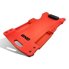 DNA MOTORING 40 Inch Mechanic Creeper, Blow Molded Low Profile Rolling Garage Creeper, w/Padded Headrest, Dual Tool Trays, 350lbs Capacity, Red, TOOLS-00005