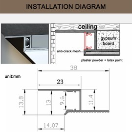 JARBIH 1M/3.3ft Suspended Ceiling Aluminum Profile, Z-Type/T-Type Extremely Narrow Shadow Slit Line Lamp, Groove Decorative Strip Ceiling Plasterboard Edge LED Strip Channel (White-Z Type-5PACk)