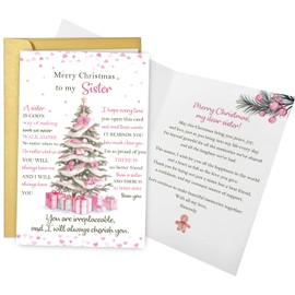 Sister Christmas Card, Christmas Card for Sisters, Xmas Holiday Cards Gifts for Sister Bestie, You Are Irreplaceable and I Will Always Cherish You