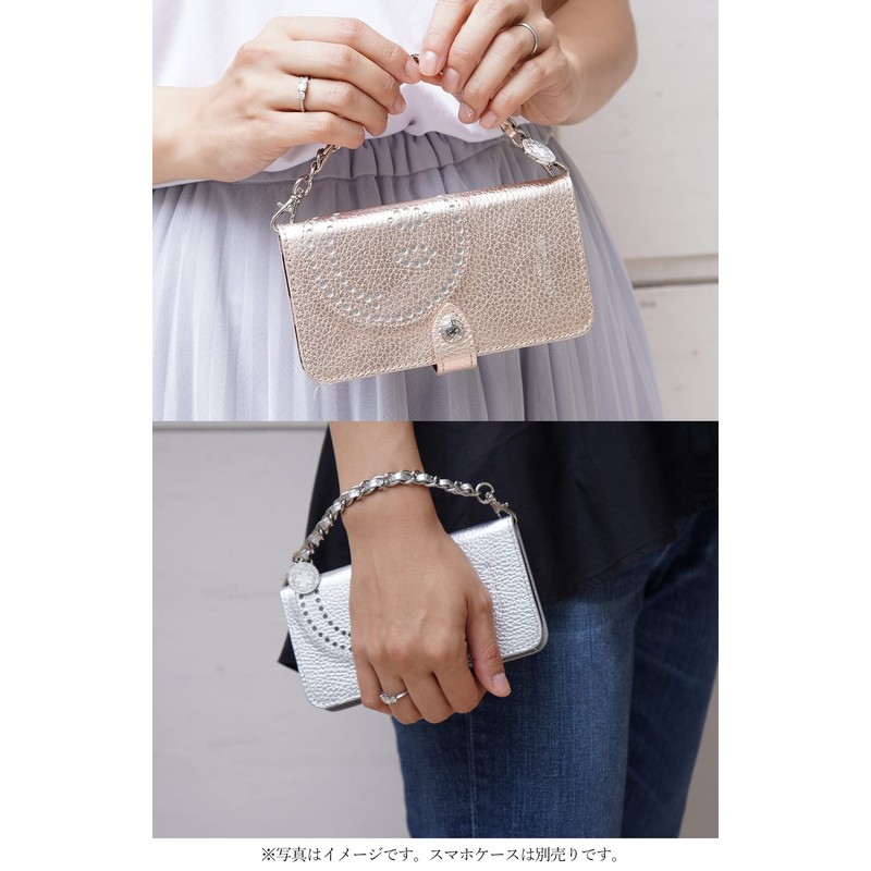 Salon de Alphard Smartphone Strap, Wrist Strap, Short Chain, Leather,