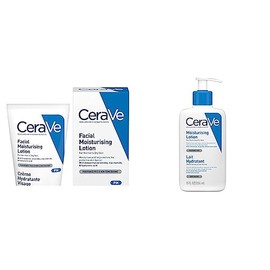 CeraVe Loción Hidratante |237ml| Loción hidratante para rostro y cuerpo para piel seca con ácido hialurónico + Loción Hidratante de Rostro |52ml| Hidr