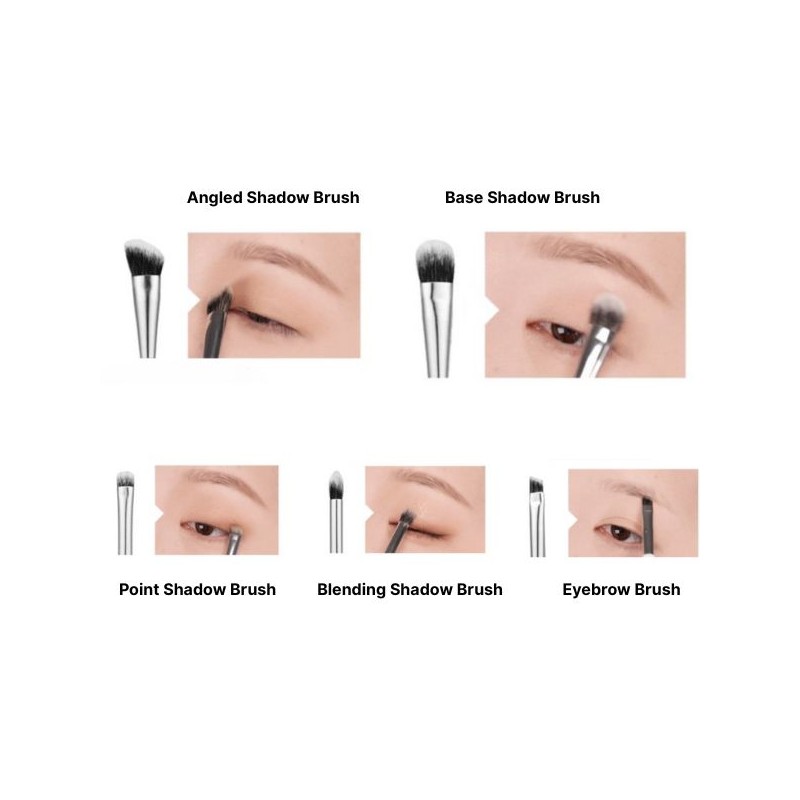 FILLIMILLI Eye Makeup Brush Set 6items [Black Pink Edition Limited