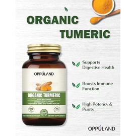 oppuland Organic Turmeric Capsules - 120 ct