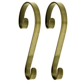 Haute Decor Stocking Scrolls Stocking Hanger - 2 Pack Glitter (Red) - Hang Christmas Stockings from mantels of All Shapes and Sizes