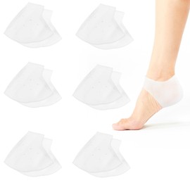 Fersenpolster Gel Fersenschutz Silikon Heel Pads Soft Gel- Silikon Pads Ferse Socken Fersenschoner für Fersenschmerzen Plantarfasziitis Trockene Rissige 12 Stück