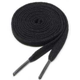 BCB Wear Flat Shoelaces 5/16" Wide Solid Colors Several Lengths For Sneakers and Shoes (Black-45)