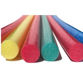 Solid Core Extra Long 60" Swim Noodles 6 Pack Deluxe Solid Core Foam Noodles (Red Multi)