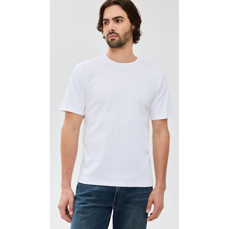 rag & bone Men's Pima Interlock Tee, White, XL
