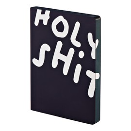 Nuuna Notebook A5+ | Graphic L - Holy | 3.5 mm Dot Grid | 256 Numbered Pages | 120 g Premium Paper | Black Leather | Sustainably Produced in Germany