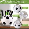 2 Pcs Students Soccer Pen Holder Set, Plastic Material Soccer
