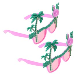Homoyoyo Pack of 2 Flamingo Glasses Flamingo Costume Flamingo Accessories Party Palm Glasses Sunglasses Party Favour Tropical Costume Props Luau Party Glasses Pink, pink