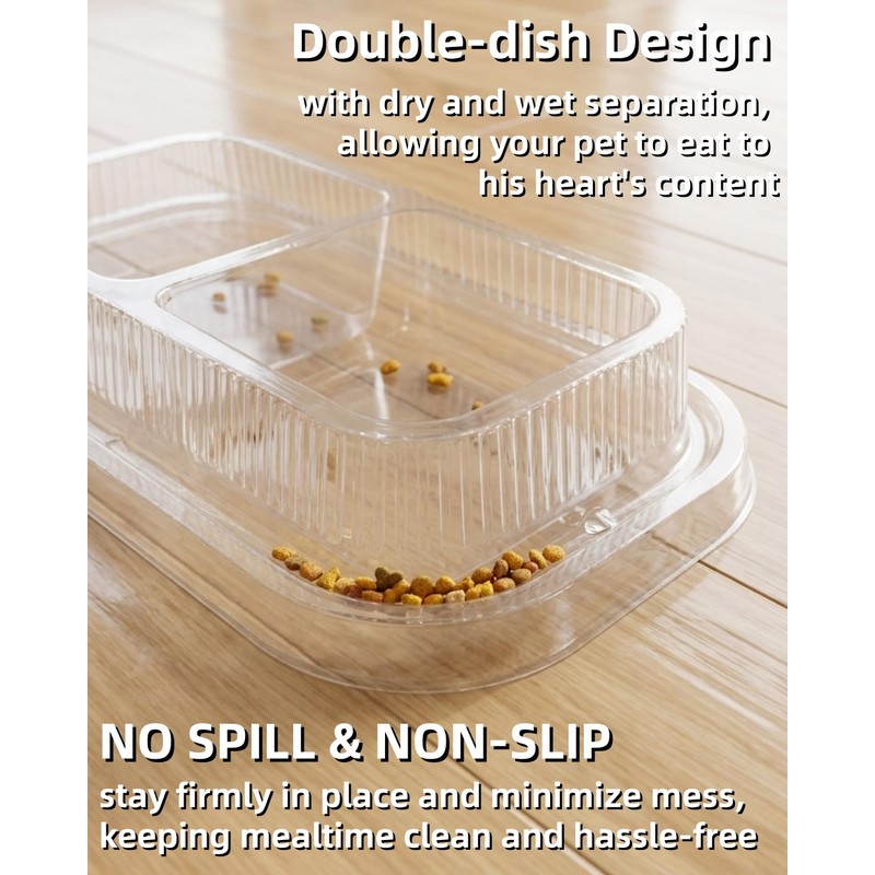 Virtue morals 100 Pcs Disposable Pet Bowls, Plastic Double Dish,