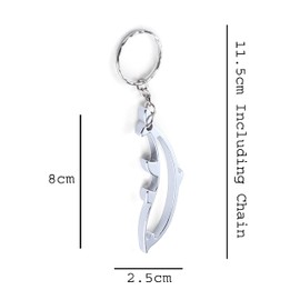 Komonee Dolphin Silver Bottle Opener Key Chain Metal Aquatic Animal Novelty Sea Life Keyring