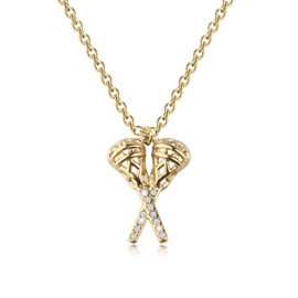 LQRI Lacrosse Stick Pendant Necklace Lax Player Jewelry Lacrosse Team Gifts Lax Player Coach Goalie Inspirational Gifts (golden)