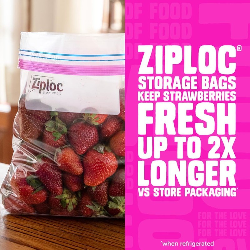 Ziploc Marinade Bags, Expandable Bottom with Easy Open Tabs, Half