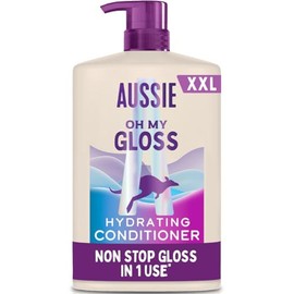 Aussie Oh My Gloss Hydrating Conditioner 1L XXL Pump, Vegan & Cruelty Free | Softens and Smooths Dry & Dull Hair. Infused with Australian Macadamia Nut Oil. For Instantly Shinier & Glossy Hair