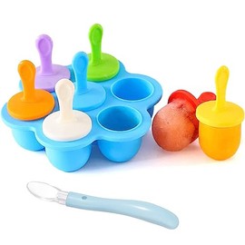 U Chef Moldes de Silicona para Paletas de Hielo, Contenedor de Almacenamiento para alimentos caseros, Moldes de helado para niños, Prepara Paletas con