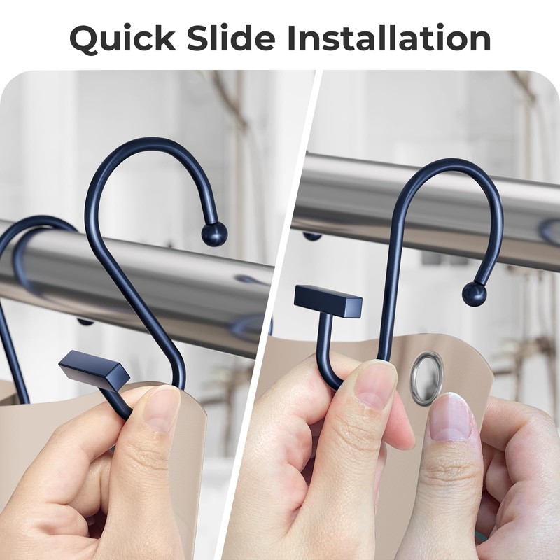 Navy Blue Shower Curtain Hooks, Bathway Shower Curtain Rings Rust