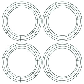 PATIKIL 12 Inch Christmas Wire Wreath Frame, 4 Pcs Metal Round Shape Dream Catcher Rings Macrame Wreath Floral Hoop for Home Car DIY Craft Wedding Wall Hanging Decorations, Army Green