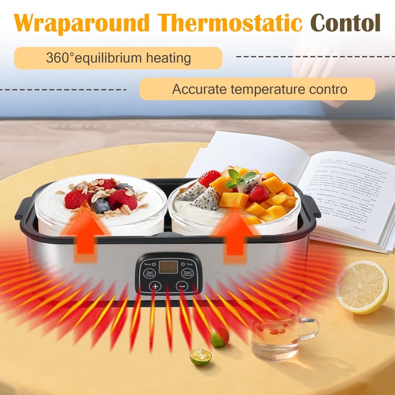 Tokenhigh 2000ml Probiotic Yogurt Maker with Adjustable Time & Temp