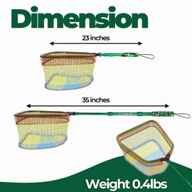 DaddyGoFish Kids Fishing Net - Extendable Telescopic Landing Net for Boy Girl Children Catching Small Fish Crab Shrimp Minnow Dragonfly Beach Pier Lake River Ocean (Style 2 (2 Pack, Green + Green))