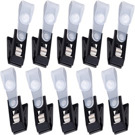 SmallCat 10PCS Plastic Garden Flag Clips, Anti-Wind Garden Flag Stoppers, Black Flag Holders, Small Lawn Flag Clamps, Outdoor Accessories for Flag Poles Stand, Wedding, Party Decoration