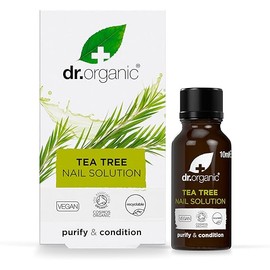 Dr Organic Tea Tree Nail Solution, Purifying, Conditioning , Mens, Womens, Natural, Vegan, Cruelty-Free, Paraben & SLS-Free, Recyclable & Recycled Ocean Bound Plastic, Certified Organic, 10ml