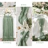 6 Pack Sage Green Cheesecloth Table Runner, 10Ft Boho Gauze