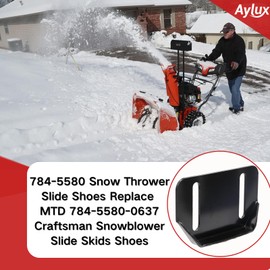 Aylux 1 Pair 784-5580 Snow Thrower Slide Shoes with Mounting Hardware Replace MTD 784-5580-0637 Cub Cadet Yardman Troy Bilt Craftsman Snowblower Slide Skids Shoes