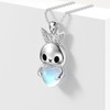 PYTALI Women's Moonstone Rabbit Pendant Necklace Heart Genuine Moonstone Gemstone